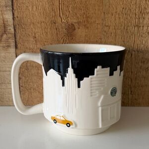 Starbucks New York Yellow Taxi Cab Skyline Relief Mug Limited City Icon 18 oz